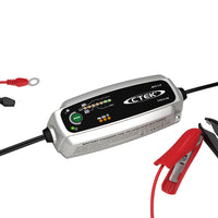 CTEK MXS 3.8 charger with its accessory leads